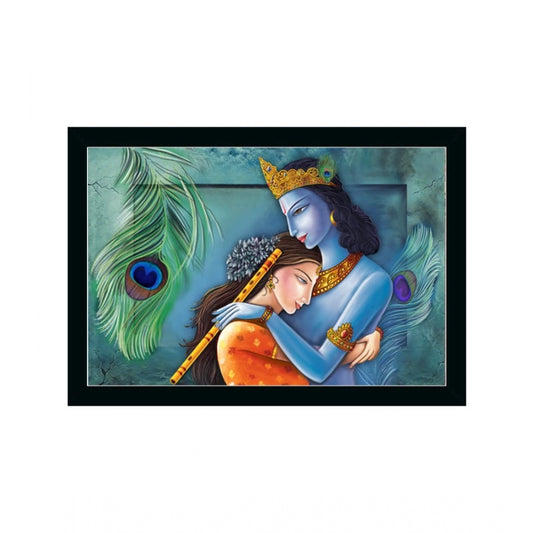 Roneclick Radha Krishna Painting with Synthetic Photo Frame (Multicolor)