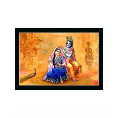 Roneclick Radha Krishna Painting with Synthetic Photo Frame (Multicolor)