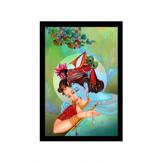 Roneclick Beautiful Radha Krishna Vinyl Sparkle Coated with Synthetic Photo Frame (Multicolor)