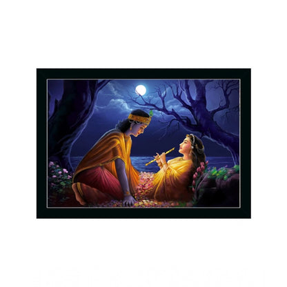 Roneclick Radha Krishna Painting with Synthetic Photo Frame (Multicolor)