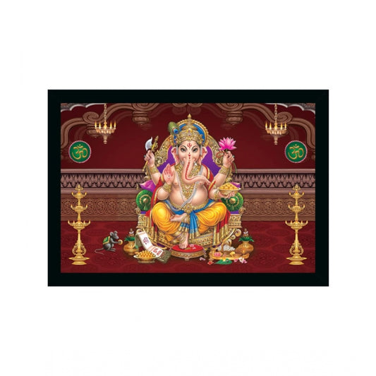 Roneclick Ganesh Photo with Synthetic Photo Frame (Multicolor)