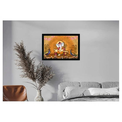 Roneclick Ganesh Photo with Synthetic Photo Frame (Multicolor)