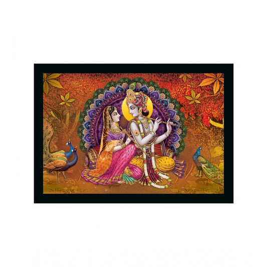 Roneclick Radha Krishna Painting with Synthetic Photo Frame (Multicolor)