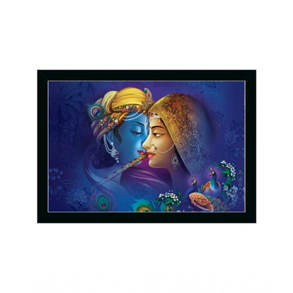 Roneclick Radha Krishna Painting with Synthetic Photo Frame (Multicolor)