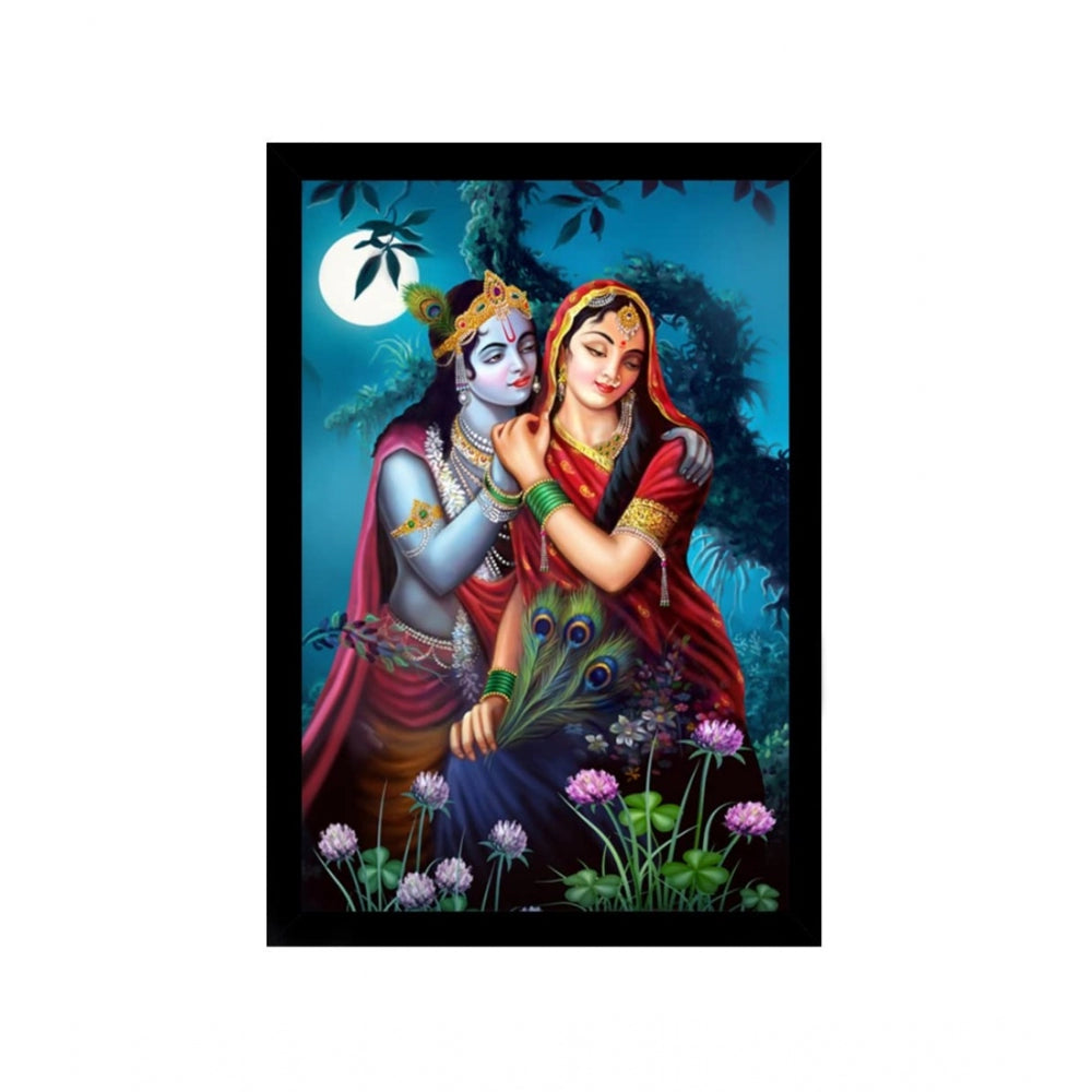 Roneclick Radha Krishna Painting with Synthetic Photo Frame (Multicolor)