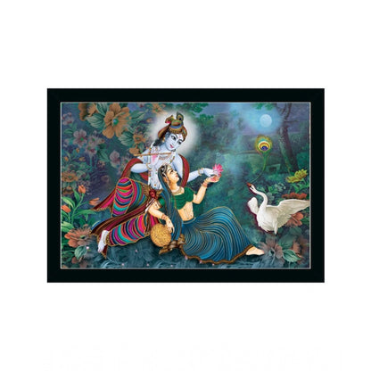 Roneclick Radha Krishna Painting with Synthetic Photo Frame (Multicolor)