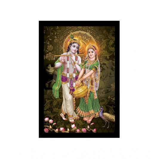 Roneclick Radha Krishna Painting with Synthetic Photo Frame (Multicolor)