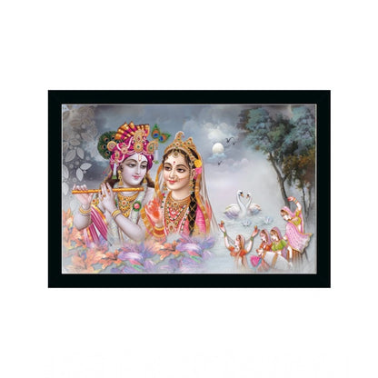 Roneclick Radha Krishna Painting with Synthetic Photo Frame (Multicolor)