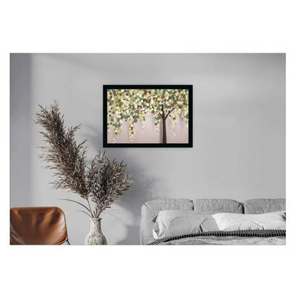 Roneclick Flower Painting Vinyl Sparkle Coated with Synthetic Photo Frame (Multicolor)