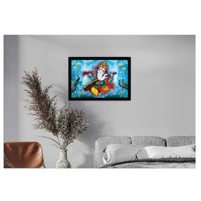 Roneclick Ganesh Photo with Synthetic Photo Frame (Multicolor)