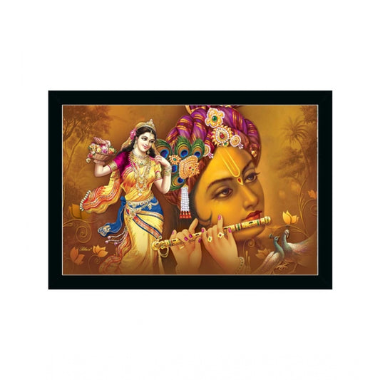 Roneclick Radha Krishna Painting with Synthetic Photo Frame (Multicolor)