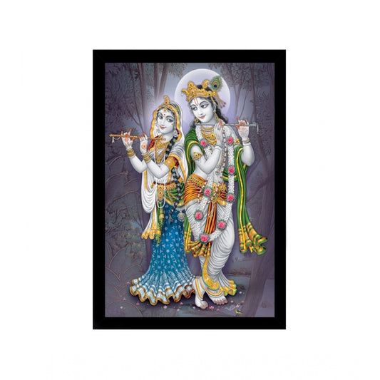 Roneclick Radha Krishna Painting with Synthetic Photo Frame (Multicolor)