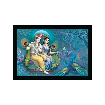 Roneclick Radha Krishna Painting with Synthetic Photo Frame (Multicolor)