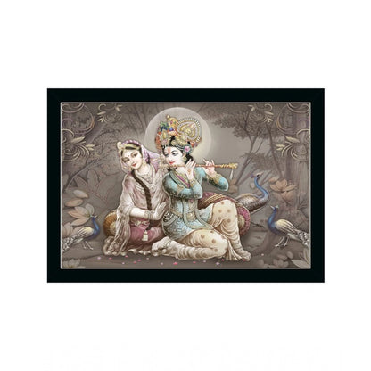 Roneclick Radha Krishna Painting with Synthetic Photo Frame (Multicolor)