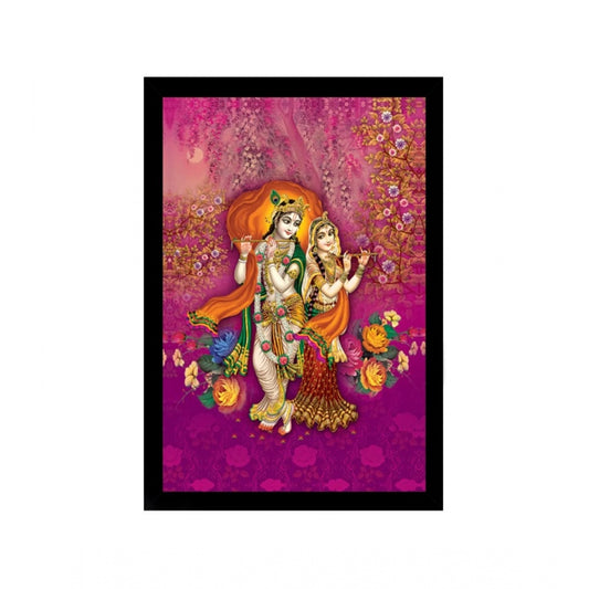 Roneclick Radha Krishna Painting with Synthetic Photo Frame (Multicolor)