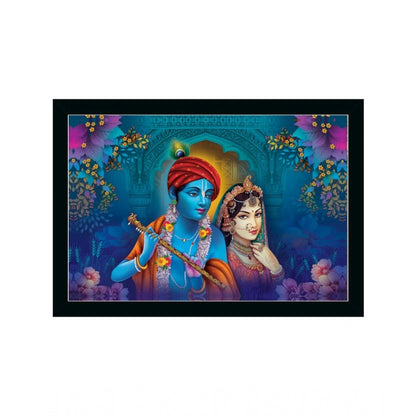 Roneclick Radha Krishna Painting with Synthetic Photo Frame (Multicolor)