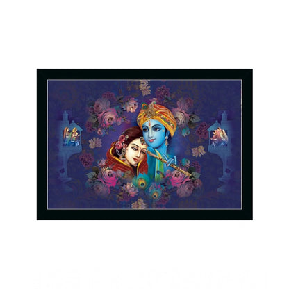 Roneclick Radha Krishna Painting with Synthetic Photo Frame (Multicolor)