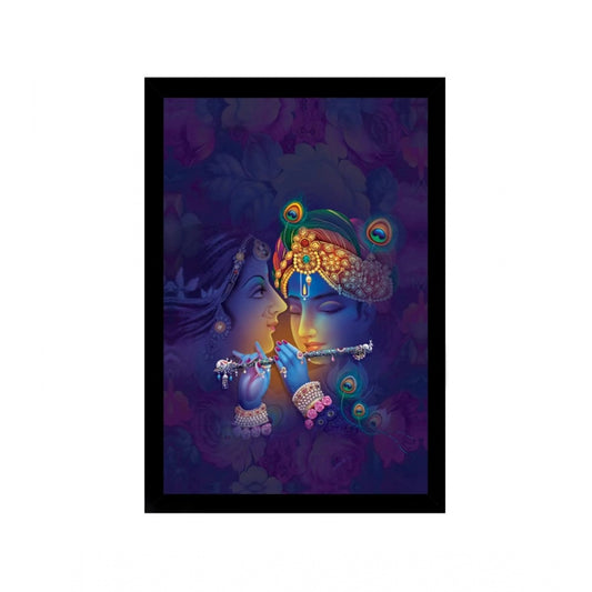 Roneclick Radha Krishna Painting with Synthetic Photo Frame (Multicolor)