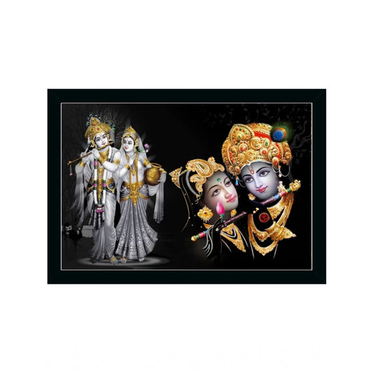 Roneclick Radha Krishna Painting with Synthetic Photo Frame (Multicolor)