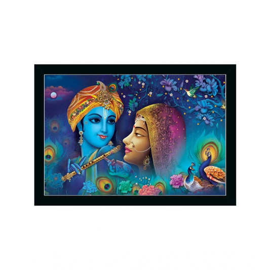 Roneclick Radha Krishna Painting with Synthetic Photo Frame (Multicolor)