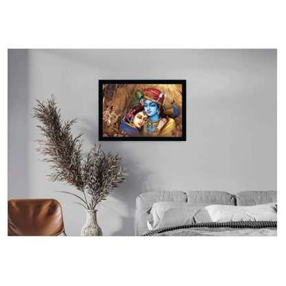 Roneclick Radha Krishna Painting with Synthetic Photo Frame (Multicolor)