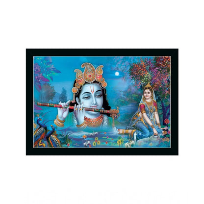 Roneclick Radha Krishna Painting with Synthetic Photo Frame (Multicolor)