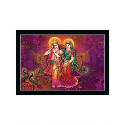 Roneclick Radha Krishna Painting with Synthetic Photo Frame (Multicolor)