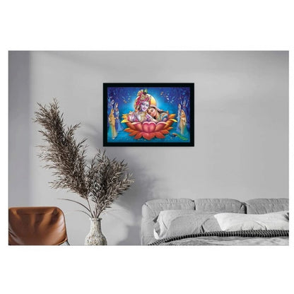 Roneclick Radha Krishna Painting with Synthetic Photo Frame (Multicolor)