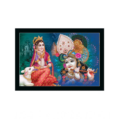 Roneclick Radha Krishna Painting with Synthetic Photo Frame (Multicolor)