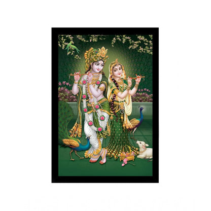 Roneclick Radha Krishna Painting with Synthetic Photo Frame (Multicolor)