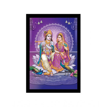 Roneclick Radha Krishna Painting with Synthetic Photo Frame (Multicolor)