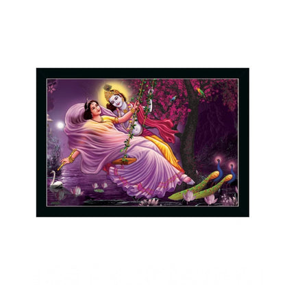 Roneclick Radha Krishna Painting with Synthetic Photo Frame (Multicolor)