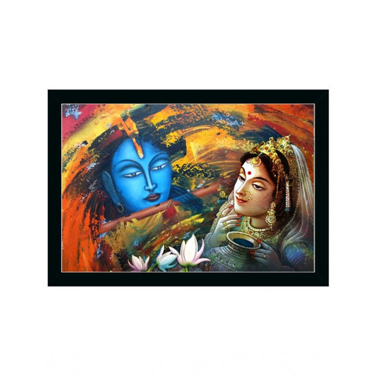 Roneclick Radha Krishna Painting with Synthetic Photo Frame (Multicolor)