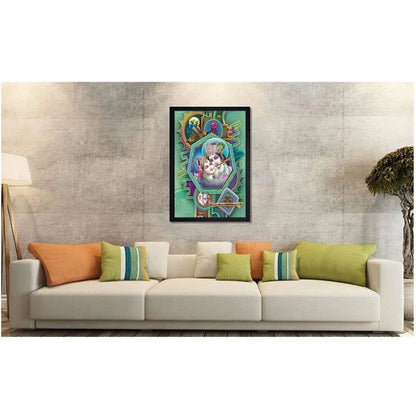 Roneclick Radha Krishna Painting with Synthetic Photo Frame (Multicolor)