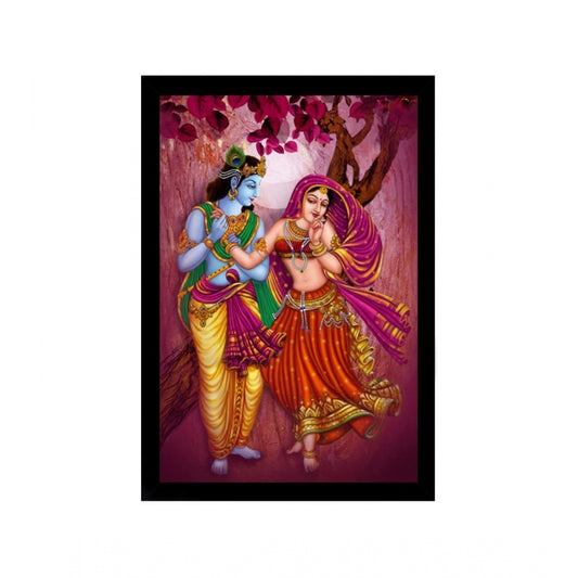 Roneclick Radha Krishna Painting with Synthetic Photo Frame (Multicolor)