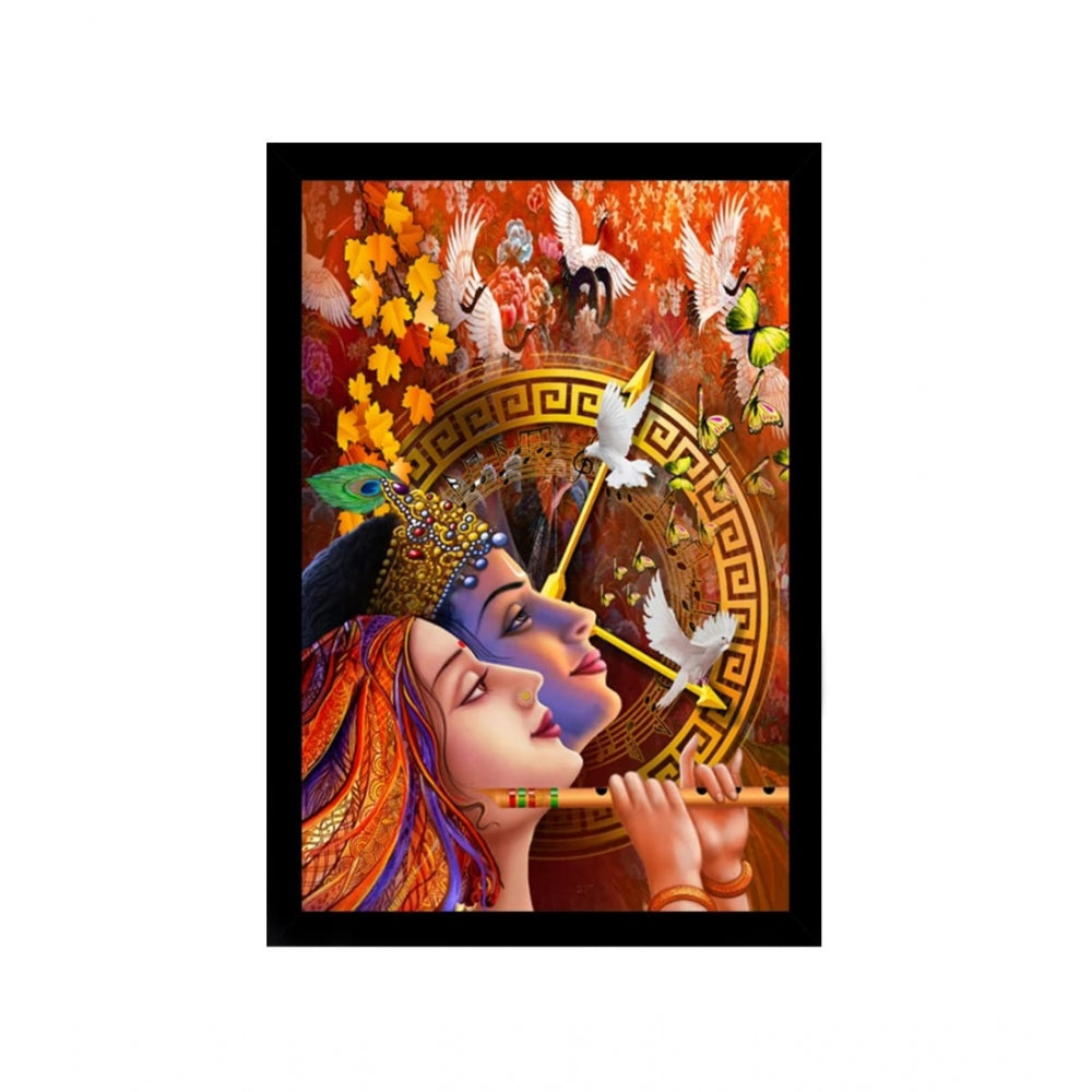 Roneclick Radha Krishna Painting with Synthetic Photo Frame (Multicolor)