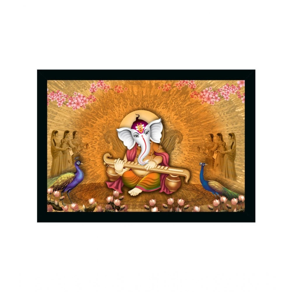 Roneclick Ganesh Photo with Synthetic Photo Frame (Multicolor)