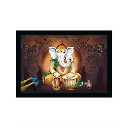 Roneclick Ganesh Photo with Synthetic Photo Frame (Multicolor)