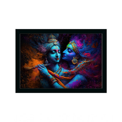 Roneclick Radha Krishna Painting with Synthetic Photo Frame (Multicolor)