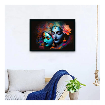 Roneclick Radha Krishna Painting with Synthetic Photo Frame (Multicolor)