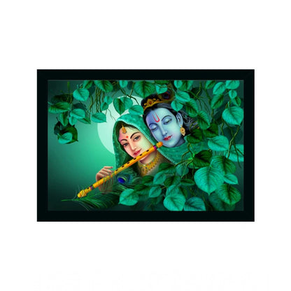 Roneclick Radha Krishna Painting Vinyl Sparkle Coated with Synthetic Photo Frame (Multicolor)