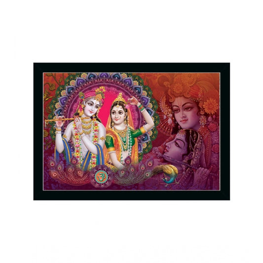 Roneclick Radha Krishna Painting with Synthetic Photo Frame (Multicolor)