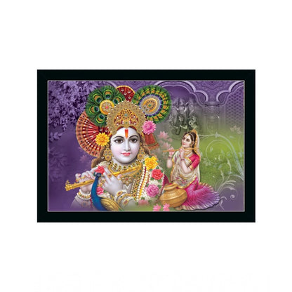 Roneclick Radha Krishna Painting with Synthetic Photo Frame (Multicolor)