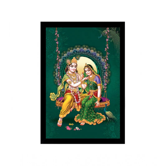 Roneclick Radha Krishna Painting with Synthetic Photo Frame (Multicolor)