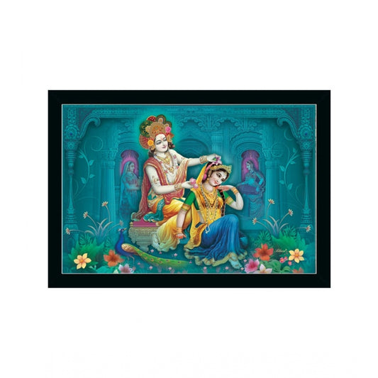 Roneclick Radha Krishna Painting with Synthetic Photo Frame (Multicolor)