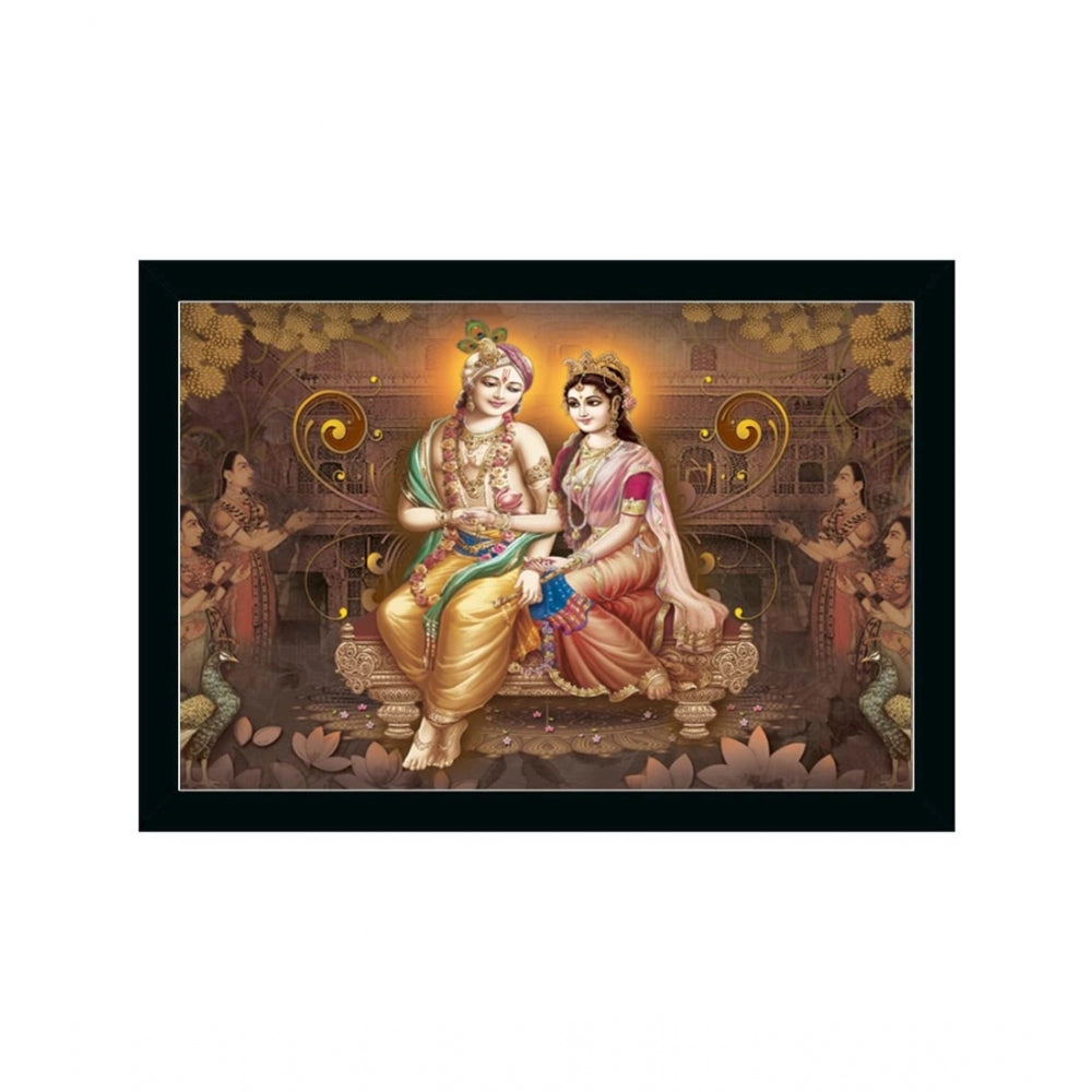 Roneclick Radha Krishna Painting with Synthetic Photo Frame (Multicolor)