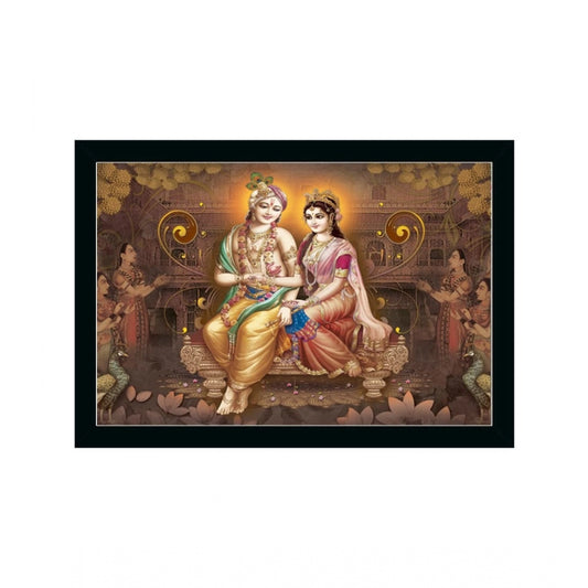 Roneclick Radha Krishna Painting with Synthetic Photo Frame (Multicolor)