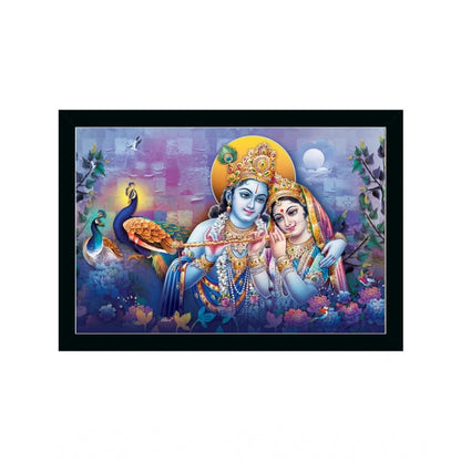 Roneclick Radha Krishna Painting with Synthetic Photo Frame (Multicolor)