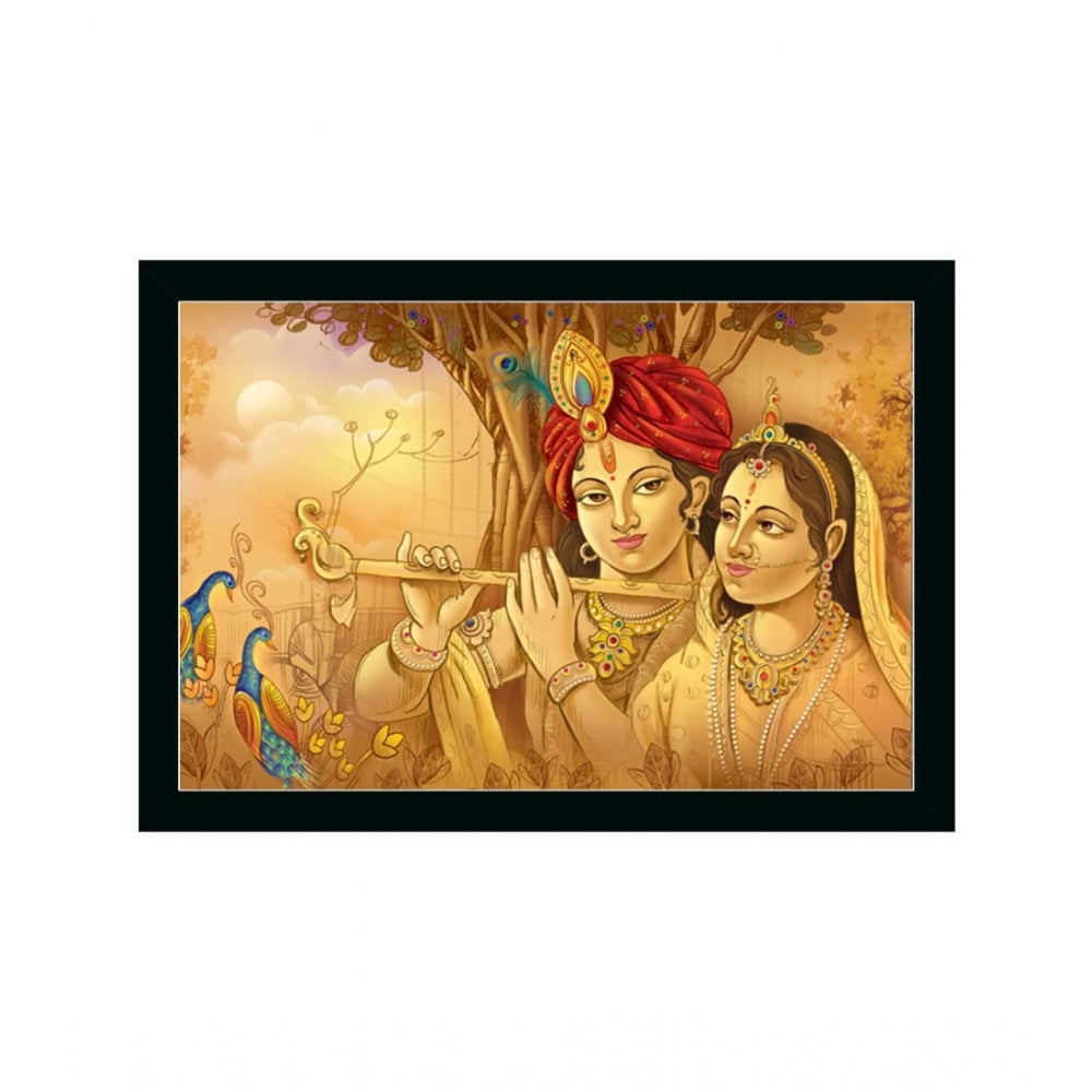 Roneclick Radha Krishna Painting with Synthetic Photo Frame (Multicolor)