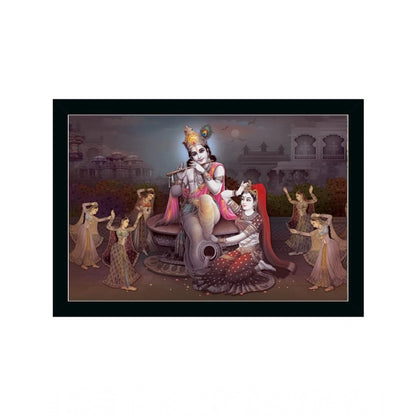 Roneclick Radha Krishna Painting with Synthetic Photo Frame (Multicolor)